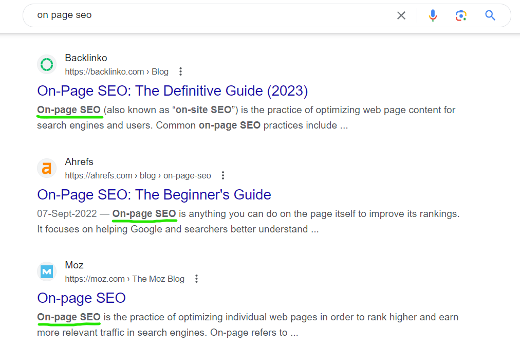 on page seo factors