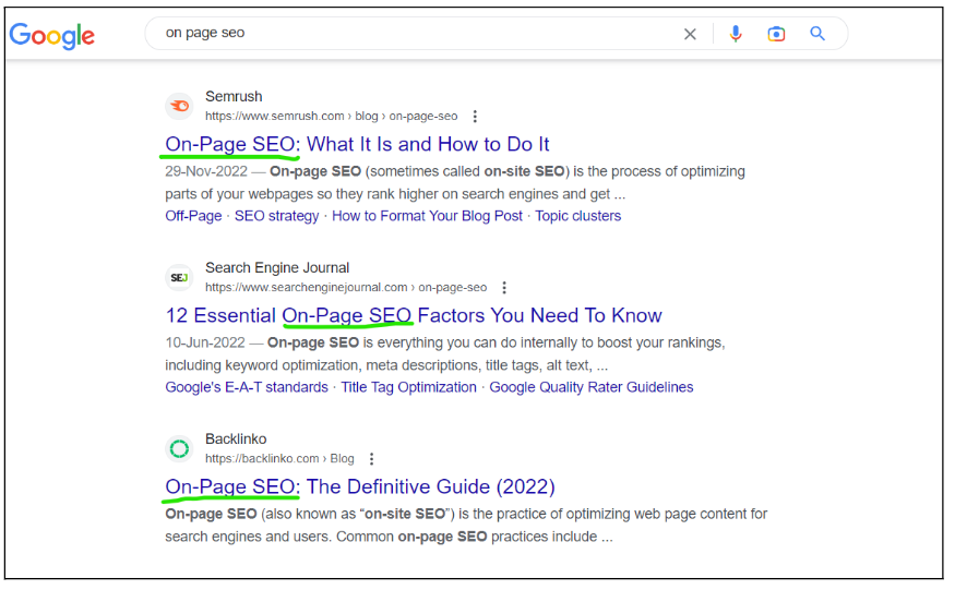 on page seo checklists 2023